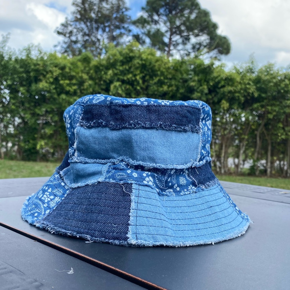 Urban Outfitters Denim Patch Work Bucket Hat